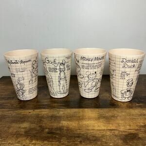 Disney Mickey Mouse & Friends Tumblers Drinkware Eco-Friendly 16 oz Set of 4